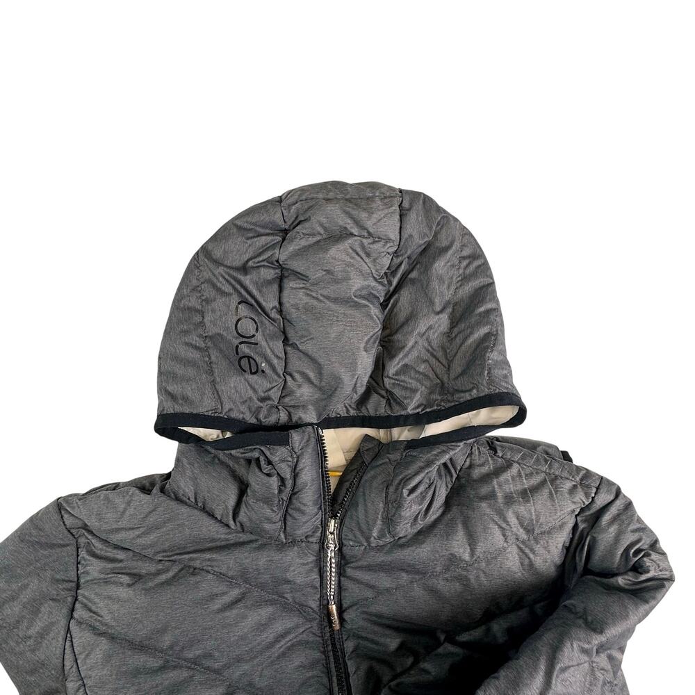 Lole Puffer Jacket Duck Down Women's XL Grey Mid Length Hooded Parka Winter FLAW - Picture 4 of 14